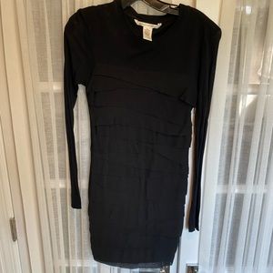 DVF black pleated dress